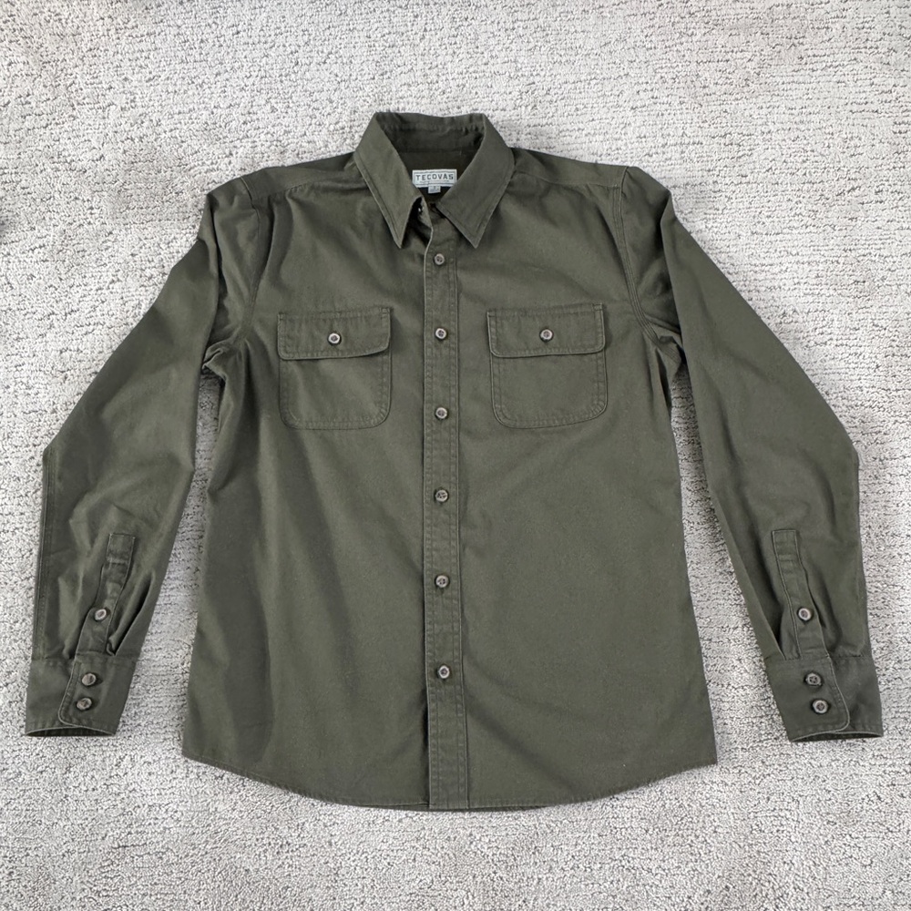 Tecovas Army Green Button-Up Shirt - small